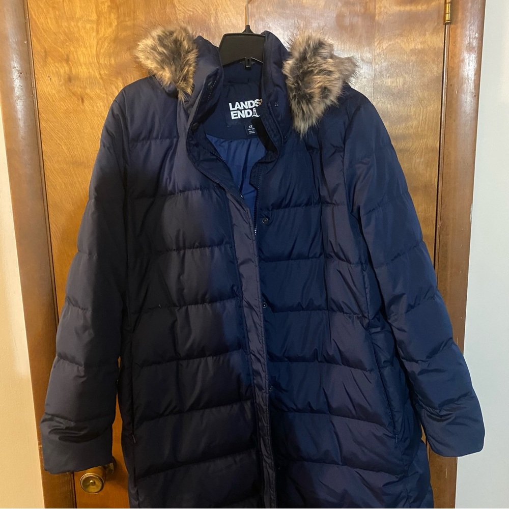1X womens Lands’ End coat